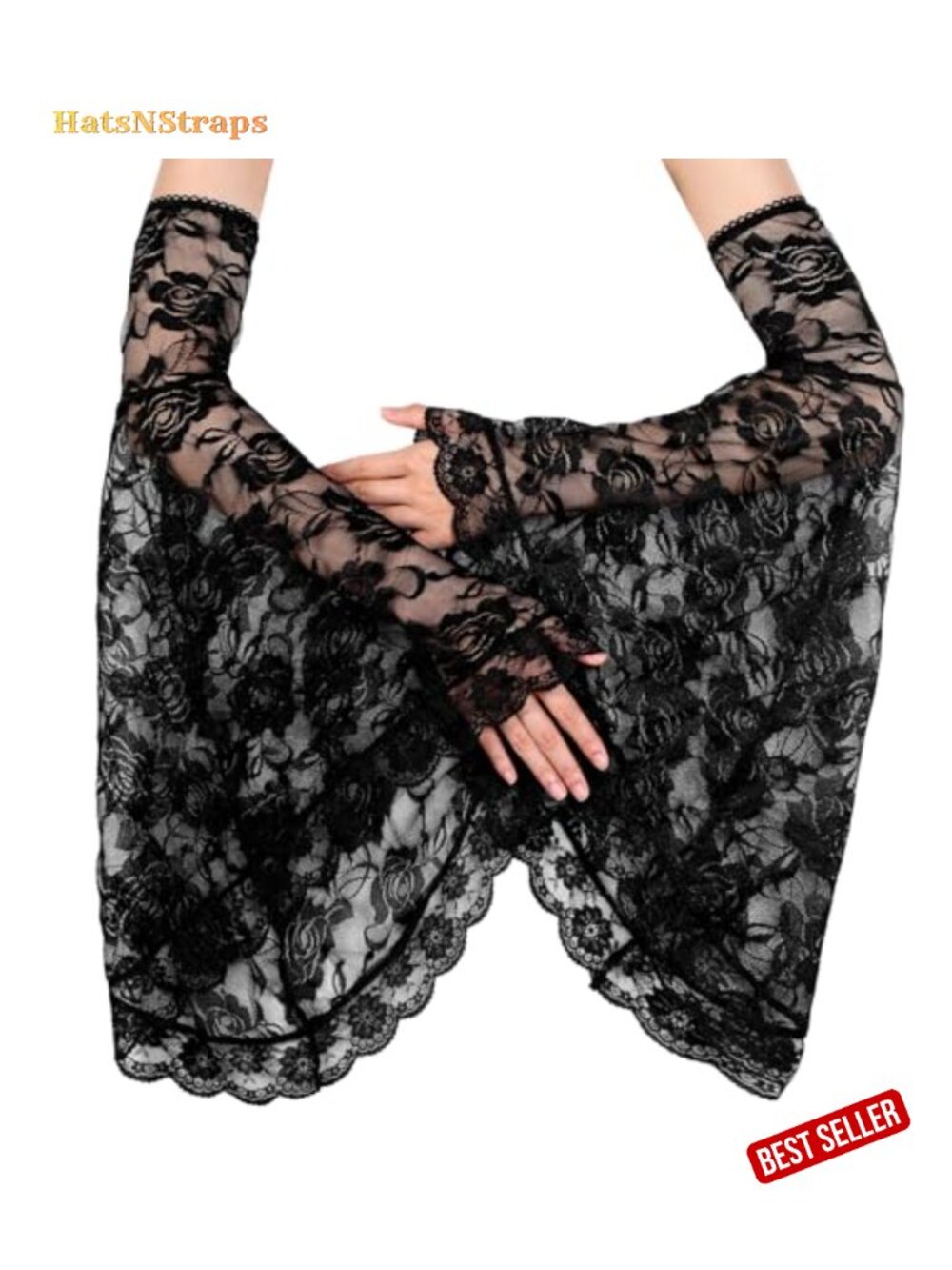 Victorian Lace Arm Sleeves Gothic Detachable Gloves for Cosplay Costume
